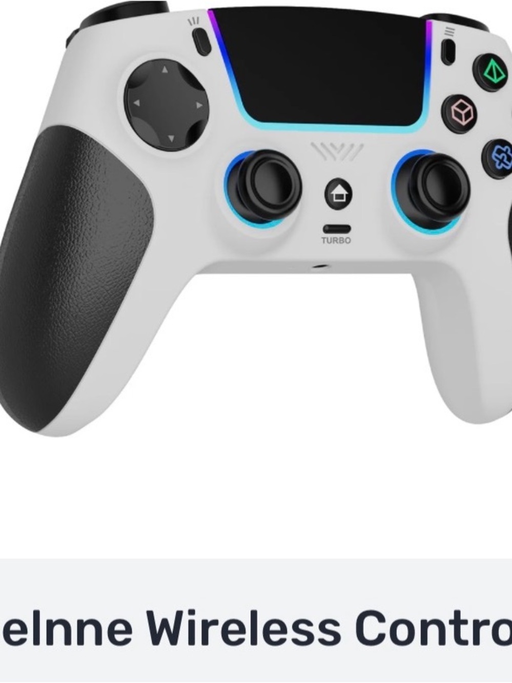 White and Black Wireless Game Controller with RGB Accents